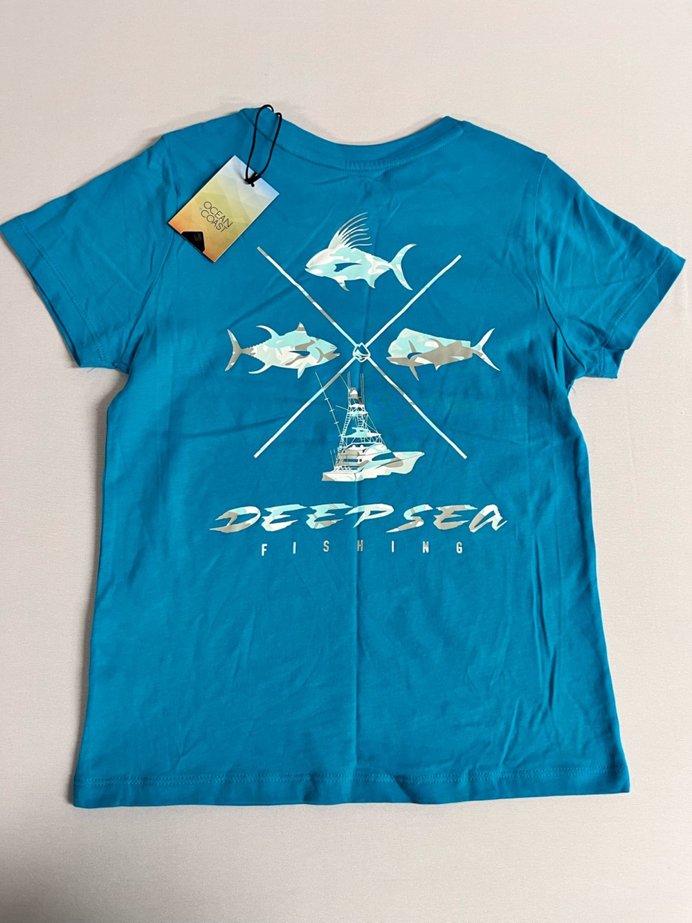 Brand New-Ocean+Coast Teal Multiex Graphic SS Tee
